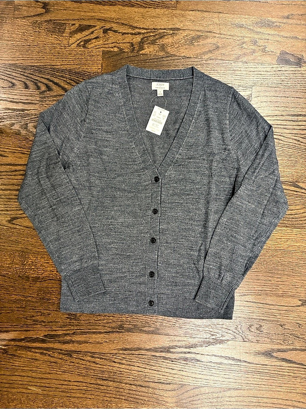 J.Crew Factory Merino Blend V-Neck Cardigan Gray- Blue. Size Small